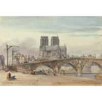 William Callow Crna modernog uokvirenog muzeja Art Print pod nazivom - Notre Dame, Pariz