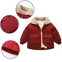 Esaierr Boys Girls Winter Dečji jakne Kaputi za djecu Toddler, baby fleece topla pamučna odjeća 1-6y rever kratka snježna jakna