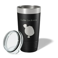 Lake Jackson Map Tumbler Travel Gol izolirani laserski urezani šalica za kavu Sebring, FL OZ Crvena