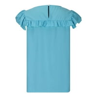 LHKED ženske majice za ljetne majice za žene na čišćenju Ženski modni kratki rukav sa punim okruglim