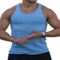 Voguele muns ljetni vrhovi čvrste boje mišićnih košulja Crew vrat rezervoar za fitness majica lagana