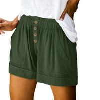 Riforla hlače za ženske kratke hlače Ležerne prilike za žensko dugme visoke struk casual džepne hlače Ležerne prilike elastične pojaseve džepove labave kratke hlače Ženske kratke hlače AG XXXL