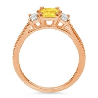 1.82ct smaragdni rez žuti simulirani dijamant 18k ruža zlatna godišnjica angažmana kamena prstena veličine