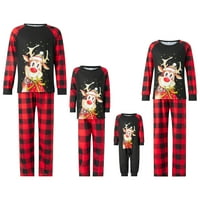 Božićni podudaranje porodice pidžama iz crtanog filma jelena elk print pjs domaća odjeća za spavanje