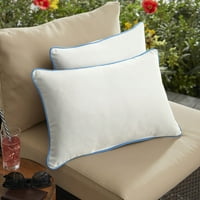 Set od 13 20 prirodne bijele i kapri plave platnene, pune sunčane otvorene lumbalne jastuke