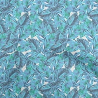 Onuone pamuk poplin twill svijetlo plavi tkanini tropski listovni proizvodi za obrtni projekti Dekor