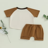Lieramram Toddler Kids Boys Shorts Outfits 24 mjeseci 2T 3T Kontrastni kontrastni kratkim rukavima i