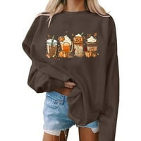 Binmer ženska dukserica Halloween Jesen tiskani labavi bluza s dugim rukavima Okrugli vrat Ležerne prilike