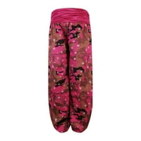 Ženske dukseve Camuflage Wide-noge Comfy hlače labava joga odjeća za žene vježbanje Ležerne prilike
