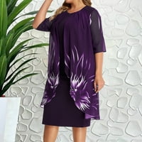 Maxi haljine za žene Elegantne pletit čipke Cape plus veličine tiskanje olovke za pola rukava za žene