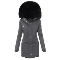 Žene plus veličina dnevna zimski kaput rever ovratnik dugih rukava vintage zgušnjava kaput jakna topla