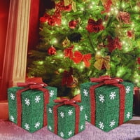 Osvijetljene poklon kutije unutarnji božićni ukrasi na otvorenom za božićno drhtavo