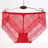 PXIAKGY intimi za žene dame Nova čipka Midwaist mrežice za šivanje dame gaćice crveno + l