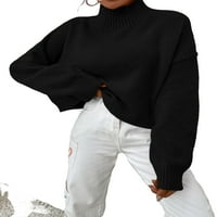 Ležerni obični štandovi puloveri na dugih rukava crnački džemperi