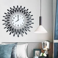 Luksuzni perje veliki zidni sat 3D metalni dnevni boravak umjetno zidni sat kućni dekor
