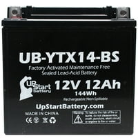 UPSTART Zamjena baterije Kawasaki ZG Concours CC-a aktivirana, bez održavanja, motociklistička baterija - 12V, 12Ah, UB-YTX14-BS