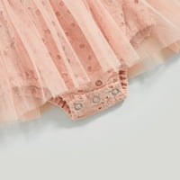 Suanret novorođenče Djevojke MESH ROMPER haljina Ljetna casual Solid Color Flyive pukovnice za spavanje Bodiysuit Pink 0- mjeseci