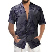 Muški kratki rukav Ležerne posteljine Havajske majice Ljetna moda Vrh Leisure Seaside Plaža Odštampana