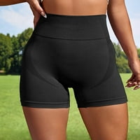 Hikerike za bicikliste visokog struka za žene modni čvrsti tanak sportski plijen kratke hlače crne l