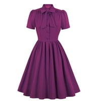 Žene 1950-ih Vintage Swing Sthessy Haljine Cvjetni retro koktel haljina haljina kratkih rukava gumb