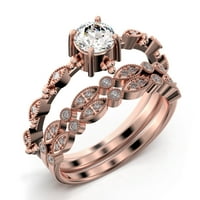 Dazzling Boho & Hippie 2. Carat okrugli dijamantni zaručnički prsten, vjenčani prsten u sterling srebrnom