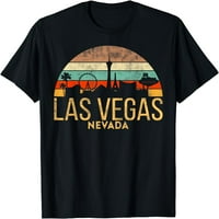 Vintage Las Vegas Suvenir Holiday Thirt Poklon Nevada City Majica Crni medij