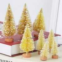 Kiskick torba Xmas Dekoracija stabla Realističan pogled: Živa boja ne blede šarmantno umjetno mini božićno drvce sa drvenom bazom za spavaću bazu zasebnog akcenta