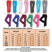 Dame yoga hlače ravno dno noge Solidne tajice u boji žene Tummy Control pantalone za vježbanje Jeggings