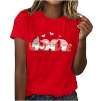 Žene Ljubavne grafičke majice Love Heart Print Valentinovo za Valentinovo za preveliranje majica kratkih rukava