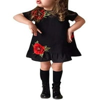 Calsunbaby Toddler Baby Girls 3D cvjetni susret od kratkih rukava O izrez Mini haljina