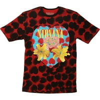Nirvana Muška srca boju boju MENS T preko obojene majice Veliki bordo