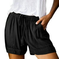 Capri pantalone za ženske kratke hlače Pamuk Visoka elastična struka naborane ruffle slatke kratke hlače