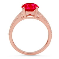 2.32ct ovalni rez ružičasti simulirani turmalin 14K ružičasti ružin zlato ugraviranje Izjava bridalne godišnjice Angažovanje vjenčanog prstena veličine 6.25