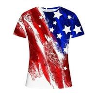 Košulje od 4. jula za muškarce kratki rukav gumb V-izrez Američka zastava Henley košulje Ljetna nezavisnost