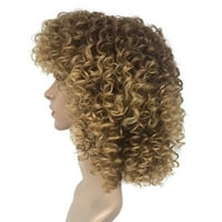 Perike za ljudske kose za žene crna boja prirodna čipka plavuša plavuša sintetička sintetička kratka kosa kovrčava perike za kosu