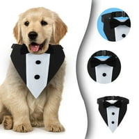 Pas Tuxedo Dog Dog Dog Wedding Bandana ovratnik sa lukom, podesivi pseći TU Formalne kostimi za pse,