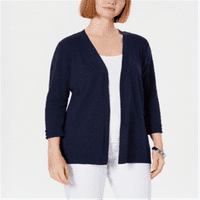 Karen Scott ženska rebrasta jarko kardigan džemper plave veličine x-velik