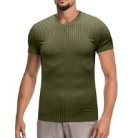 Zuwimk majice za muškarce, muške modne majice Slim Soft Stretch Pamuk kratki rukav Army Green, L