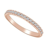 0. Carat okrugli oblik bijeli prirodni dijamant prekrasan vjenčani prsten 14K čvrstog ruža zlatna prstena