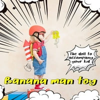 Merkmak igračke banana muškarac lutka plišane lutke bijelo tijelo odjeveno u žutom hoodie bananu u obliku lutke čudne poklone za odrasle i djecu, 11in