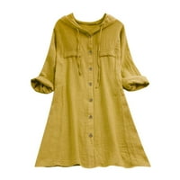 Zlekejiko s kapuljačom kapuljača iz kapuljača vrpce ženske casual gumne pamuk plus majica veličine bluza