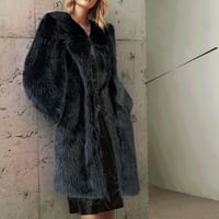 Zimski kaputi za žene mekano jesen i zimski plišani povremeni ženski kaputi crna veličina m