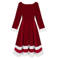 IOPQO Womens haljine Ženske dame meke baršunasto Mrs Mrs Santa Claus Kostim Božićna fantastična haljina