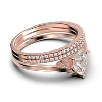 Prekrasni minimalistički 2. karatni kruški rez dijamantski moissan jedinstveni zaručni prsten, pristupačni