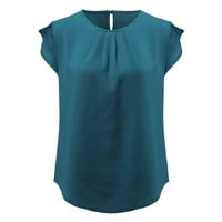 iopqo majice za žene Ženska modna casual majica s kratkim rukavima okrugli vrat Čvrsti boje ljetni vrhovi