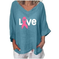 Modni ženski ljetni V-izrez s rukavama za ispis ležerne majice bluza hot8sl4868181