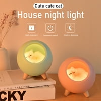 Slatka mačja kućica LED noćna svjetlost za spavaće spavaćice zatamnjavanje USB punjenje dodirnog atmosfera