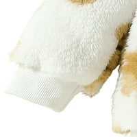 Glookwis Yumper Fleece s kapuljačom s kapuljačom Top crtani print Sherpa Swearshirts Svirajući labav