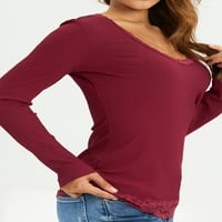 Yilvust Fairy Grunge košulje za žene Y2K vrhovi dugih rukava čipke patchwork tees tinejdžerke vintage vitka bluza
