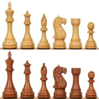 Sjajni vitez Staunton šah set sa bagrem & boxwood - 4 kralj